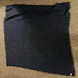 Womens Oversized Navy Blue Scarf with Sequins